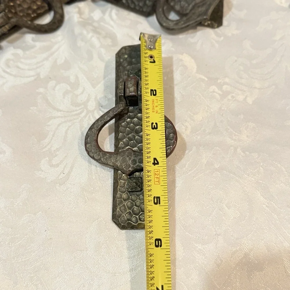 BPC Belwith vintage Arts Crafts/ Mission-style Hammered vertical drop bail pull
